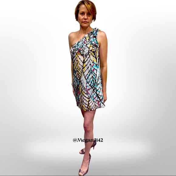 🦋HP🦋 Adam Lippes | One Shoulder Mini Dress | Side Zipper | Bright & Fun! | NWT - Picture 2 of 13